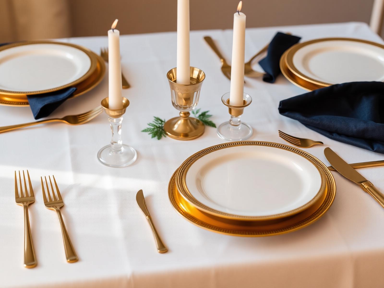 Beautifully set Shabbos table